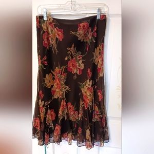 Brown Floral skirt